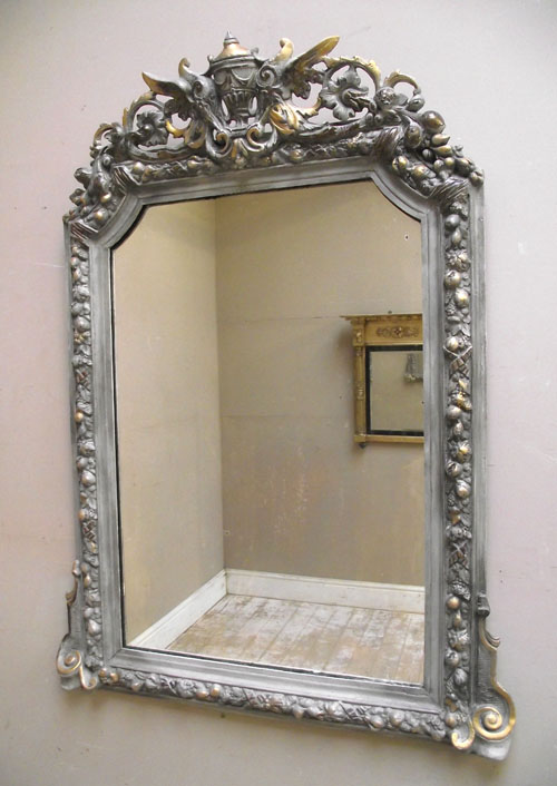 french antique crested mirror